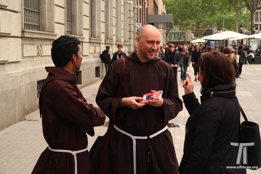 Capuchins in the streets of Barcelona
